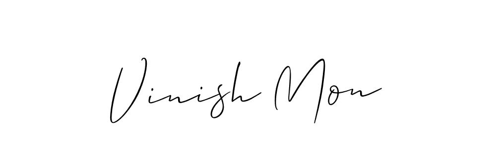 if you are searching for the best signature style for your name Vinish Mon. so please give up your signature search. here we have designed multiple signature styles  using Allison_Script. Vinish Mon signature style 2 images and pictures png