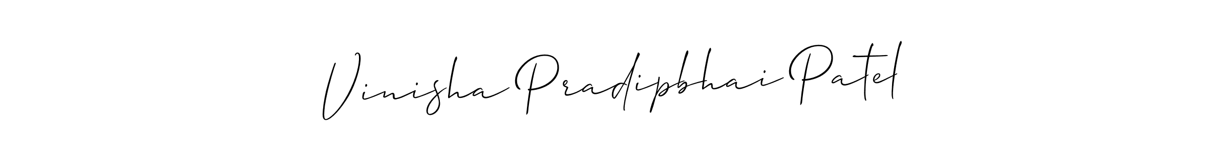 Design your own signature with our free online signature maker. With this signature software, you can create a handwritten (Allison_Script) signature for name Vinisha Pradipbhai Patel. Vinisha Pradipbhai Patel signature style 2 images and pictures png
