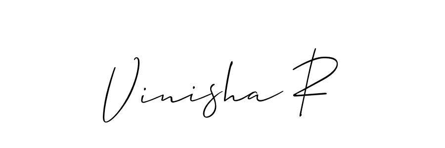 Also You can easily find your signature by using the search form. We will create Vinisha R name handwritten signature images for you free of cost using Allison_Script sign style. Vinisha R signature style 2 images and pictures png