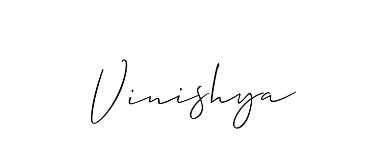 Use a signature maker to create a handwritten signature online. With this signature software, you can design (Allison_Script) your own signature for name Vinishya. Vinishya signature style 2 images and pictures png