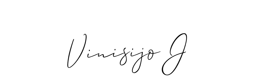 This is the best signature style for the Vinisijo J name. Also you like these signature font (Allison_Script). Mix name signature. Vinisijo J signature style 2 images and pictures png