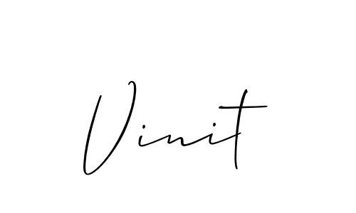 How to Draw Vinit signature style? Allison_Script is a latest design signature styles for name Vinit. Vinit signature style 2 images and pictures png