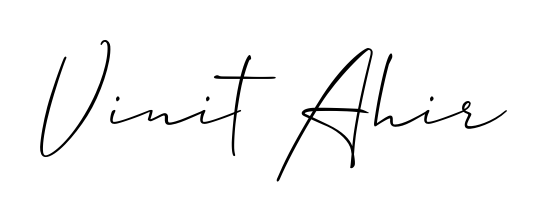 Personalize your online presence with Vinit Ahir signature rendered in elegant Allison_Script font. Great for website footers and blogs. Vinit Ahir signature style 2 images and pictures png