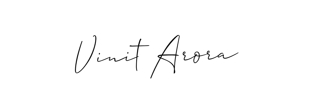 Vinit Arora stylish signature style. Best Handwritten Sign (Allison_Script) for my name. Handwritten Signature Collection Ideas for my name Vinit Arora. Vinit Arora signature style 2 images and pictures png