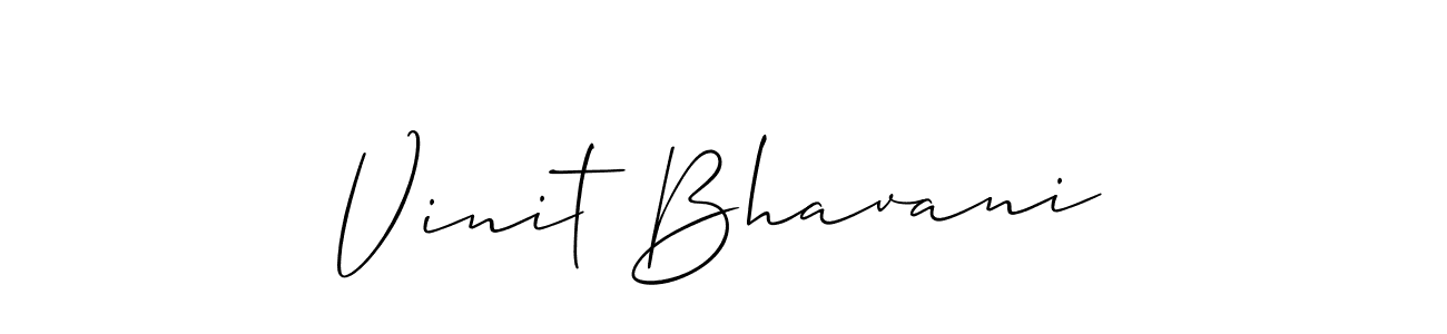 Allison_Script is a professional signature style that is perfect for those who want to add a touch of class to their signature. It is also a great choice for those who want to make their signature more unique. Get Vinit Bhavani name to fancy signature for free. Vinit Bhavani signature style 2 images and pictures png