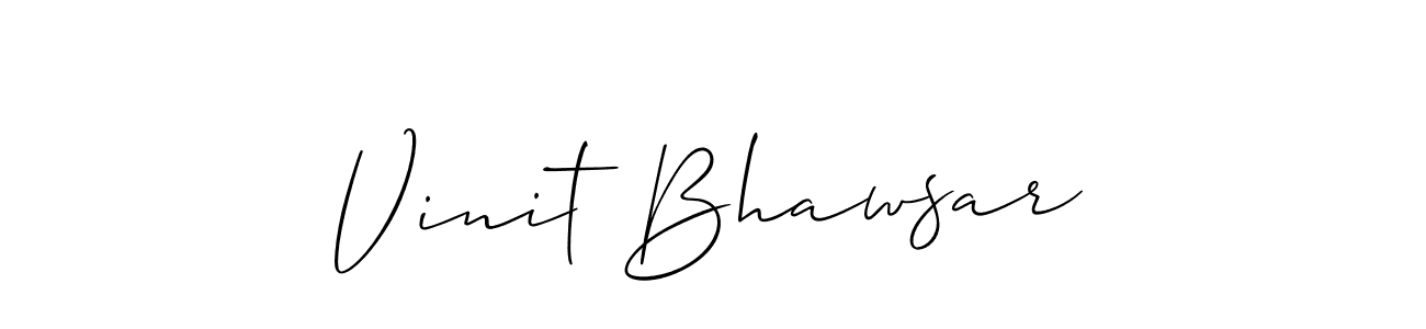 Also You can easily find your signature by using the search form. We will create Vinit Bhawsar name handwritten signature images for you free of cost using Allison_Script sign style. Vinit Bhawsar signature style 2 images and pictures png