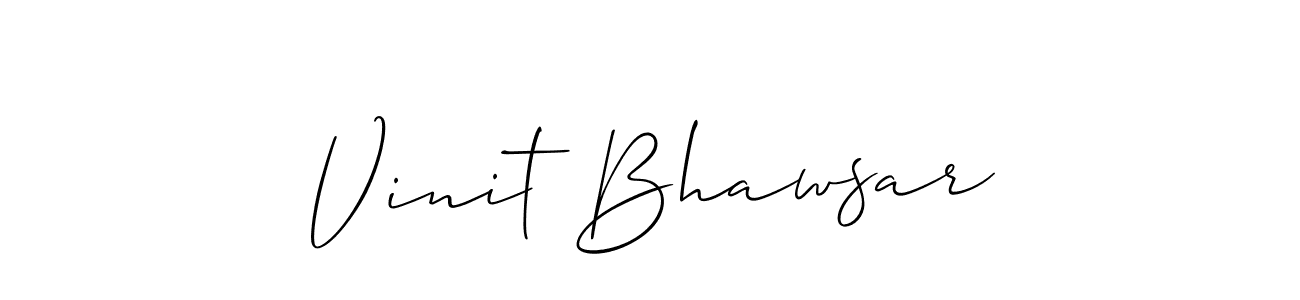 Design your own signature with our free online signature maker. With this signature software, you can create a handwritten (Allison_Script) signature for name Vinit Bhawsar. Vinit Bhawsar signature style 2 images and pictures png