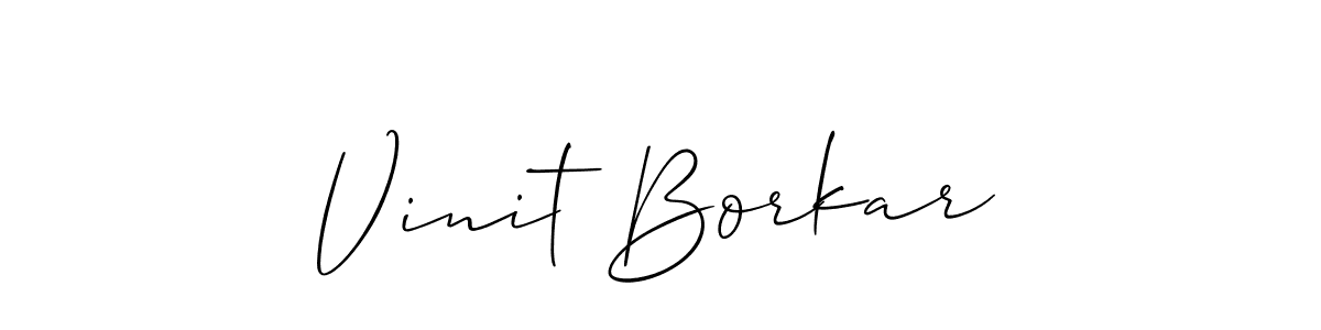 Use a signature maker to create a handwritten signature online. With this signature software, you can design (Allison_Script) your own signature for name Vinit Borkar. Vinit Borkar signature style 2 images and pictures png