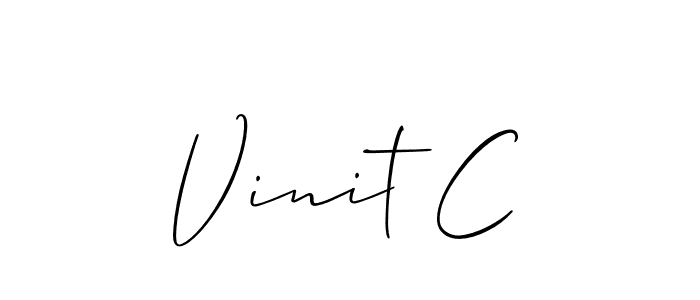 Make a short Vinit C signature style. Manage your documents anywhere anytime using Allison_Script. Create and add eSignatures, submit forms, share and send files easily. Vinit C signature style 2 images and pictures png