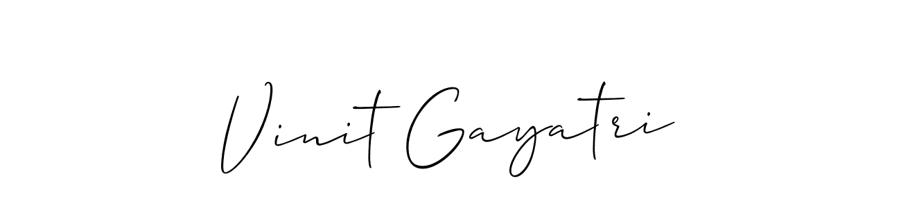 The best way (Allison_Script) to make a short signature is to pick only two or three words in your name. The name Vinit Gayatri include a total of six letters. For converting this name. Vinit Gayatri signature style 2 images and pictures png