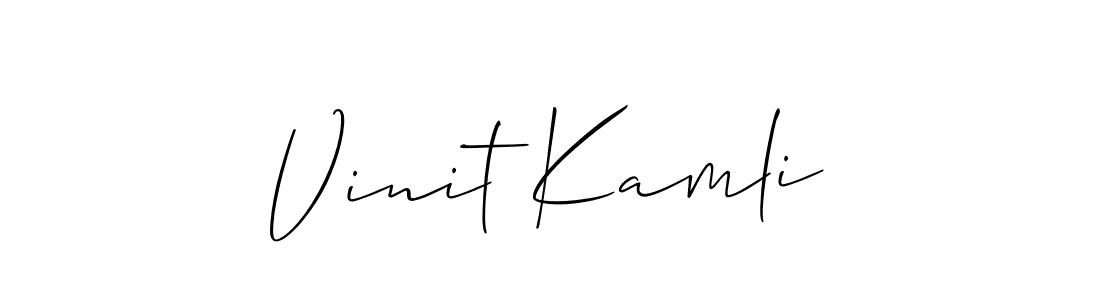 You should practise on your own different ways (Allison_Script) to write your name (Vinit Kamli) in signature. don't let someone else do it for you. Vinit Kamli signature style 2 images and pictures png