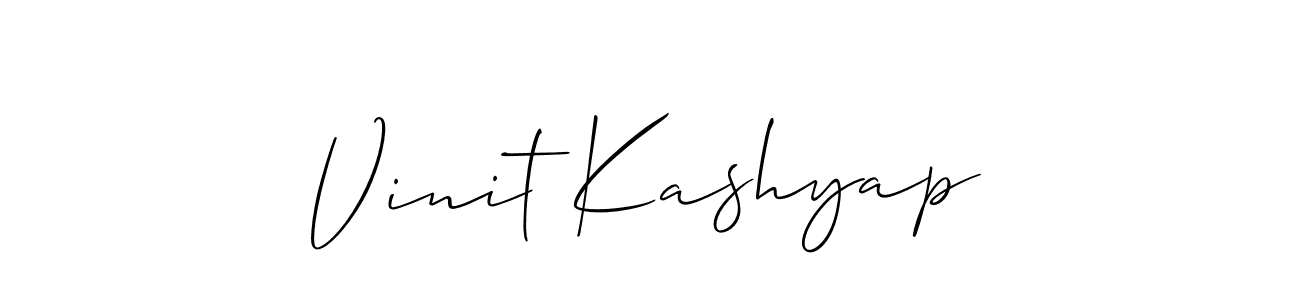 Use a signature maker to create a handwritten signature online. With this signature software, you can design (Allison_Script) your own signature for name Vinit Kashyap. Vinit Kashyap signature style 2 images and pictures png