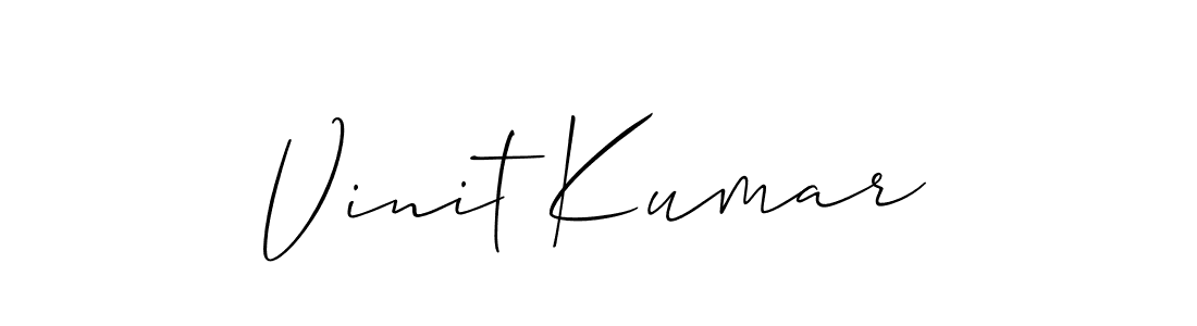 Allison_Script is a professional signature style that is perfect for those who want to add a touch of class to their signature. It is also a great choice for those who want to make their signature more unique. Get Vinit Kumar name to fancy signature for free. Vinit Kumar signature style 2 images and pictures png