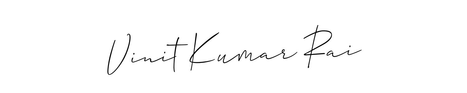 Allison_Script is a professional signature style that is perfect for those who want to add a touch of class to their signature. It is also a great choice for those who want to make their signature more unique. Get Vinit Kumar Rai name to fancy signature for free. Vinit Kumar Rai signature style 2 images and pictures png