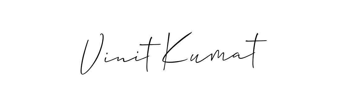 How to make Vinit Kumat name signature. Use Allison_Script style for creating short signs online. This is the latest handwritten sign. Vinit Kumat signature style 2 images and pictures png