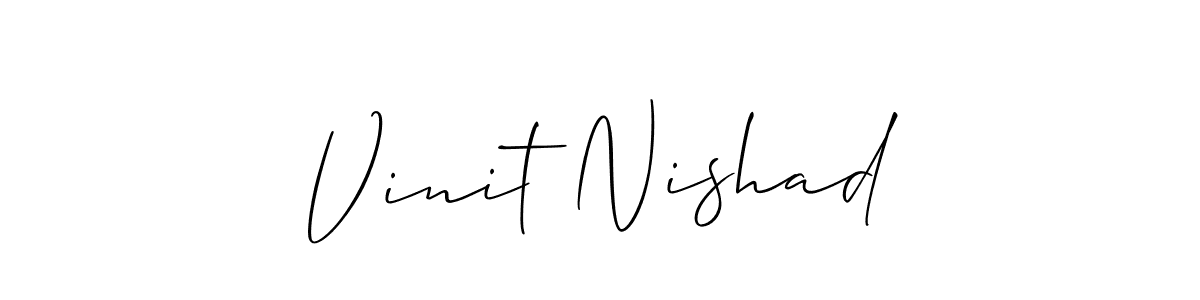 How to make Vinit Nishad signature? Allison_Script is a professional autograph style. Create handwritten signature for Vinit Nishad name. Vinit Nishad signature style 2 images and pictures png