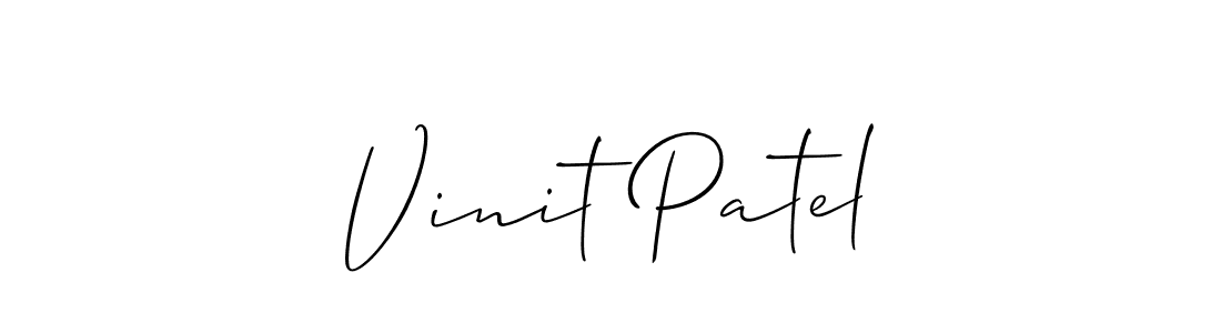 Design your own signature with our free online signature maker. With this signature software, you can create a handwritten (Allison_Script) signature for name Vinit Patel. Vinit Patel signature style 2 images and pictures png