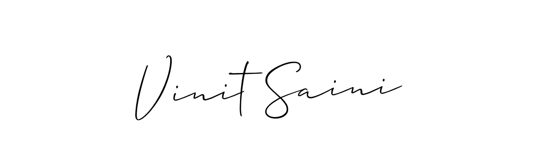 It looks lik you need a new signature style for name Vinit Saini. Design unique handwritten (Allison_Script) signature with our free signature maker in just a few clicks. Vinit Saini signature style 2 images and pictures png