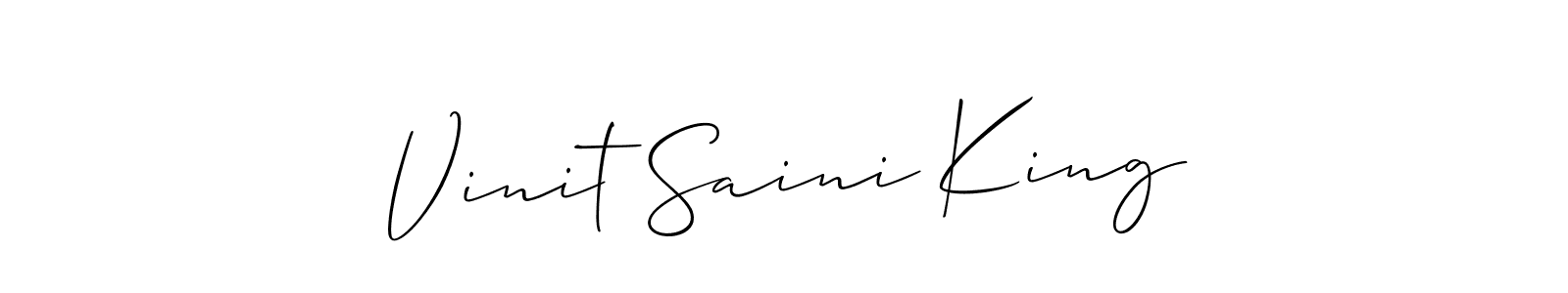 Allison_Script is a professional signature style that is perfect for those who want to add a touch of class to their signature. It is also a great choice for those who want to make their signature more unique. Get Vinit Saini King name to fancy signature for free. Vinit Saini King signature style 2 images and pictures png