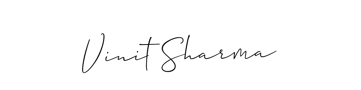 if you are searching for the best signature style for your name Vinit Sharma. so please give up your signature search. here we have designed multiple signature styles  using Allison_Script. Vinit Sharma signature style 2 images and pictures png