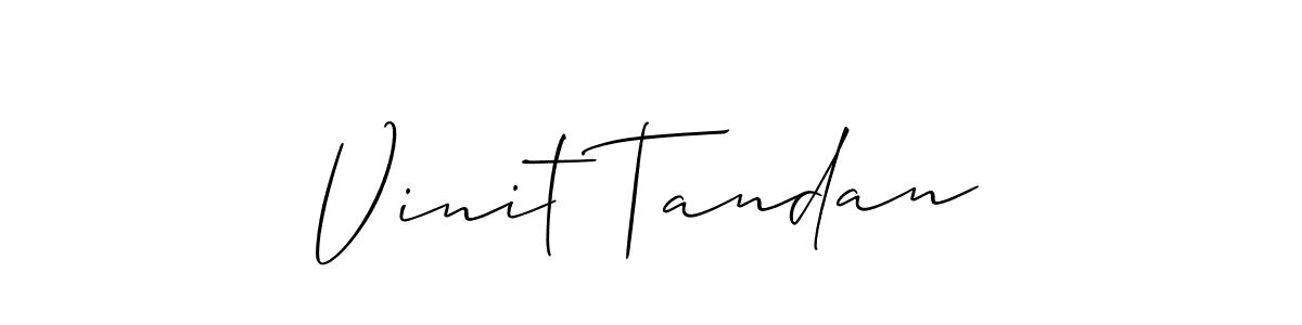 How to make Vinit Tandan signature? Allison_Script is a professional autograph style. Create handwritten signature for Vinit Tandan name. Vinit Tandan signature style 2 images and pictures png