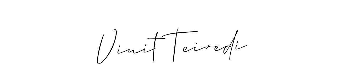 Create a beautiful signature design for name Vinit Teivedi. With this signature (Allison_Script) fonts, you can make a handwritten signature for free. Vinit Teivedi signature style 2 images and pictures png