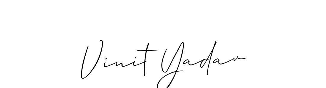 Design your own signature with our free online signature maker. With this signature software, you can create a handwritten (Allison_Script) signature for name Vinit Yadav. Vinit Yadav signature style 2 images and pictures png