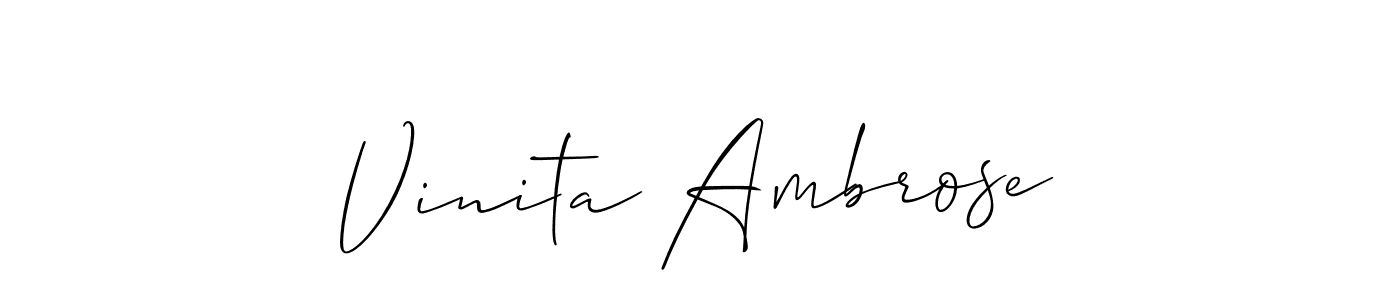 Design your own signature with our free online signature maker. With this signature software, you can create a handwritten (Allison_Script) signature for name Vinita Ambrose. Vinita Ambrose signature style 2 images and pictures png