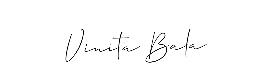 Also we have Vinita Bala name is the best signature style. Create professional handwritten signature collection using Allison_Script autograph style. Vinita Bala signature style 2 images and pictures png
