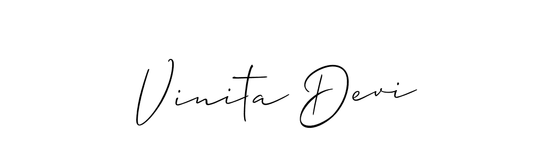 Vinita Devi stylish signature style. Best Handwritten Sign (Allison_Script) for my name. Handwritten Signature Collection Ideas for my name Vinita Devi. Vinita Devi signature style 2 images and pictures png