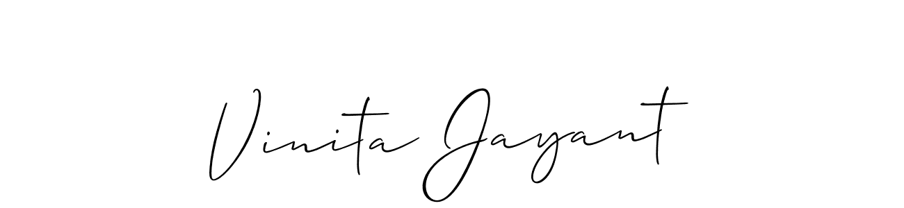 Also You can easily find your signature by using the search form. We will create Vinita Jayant name handwritten signature images for you free of cost using Allison_Script sign style. Vinita Jayant signature style 2 images and pictures png