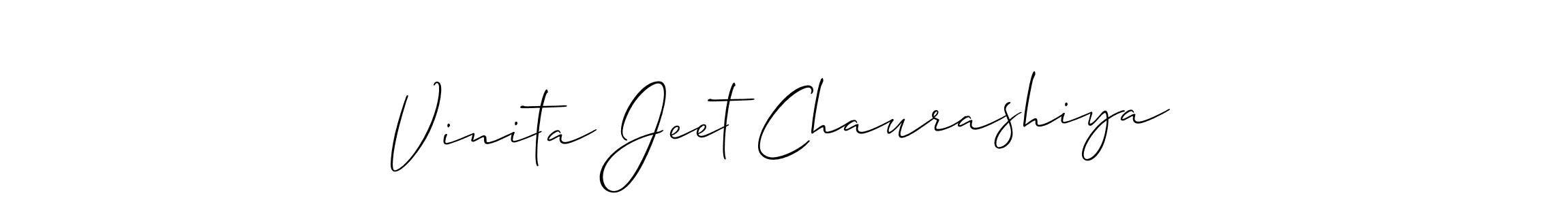 How to make Vinita Jeet Chaurashiya name signature. Use Allison_Script style for creating short signs online. This is the latest handwritten sign. Vinita Jeet Chaurashiya signature style 2 images and pictures png