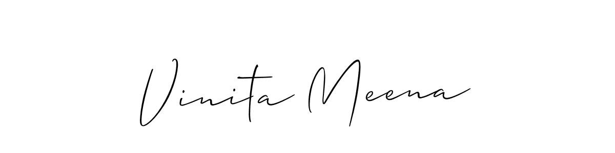 How to make Vinita Meena name signature. Use Allison_Script style for creating short signs online. This is the latest handwritten sign. Vinita Meena signature style 2 images and pictures png