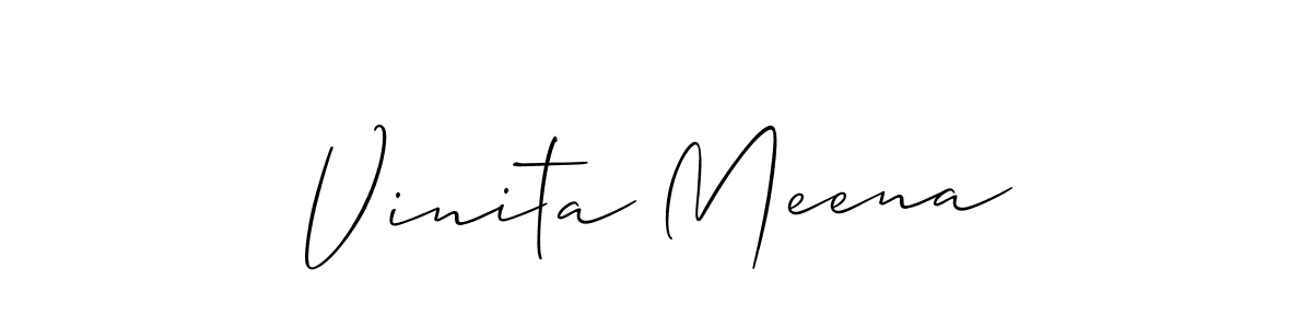 How to make Vinita Meena name signature. Use Allison_Script style for creating short signs online. This is the latest handwritten sign. Vinita Meena signature style 2 images and pictures png