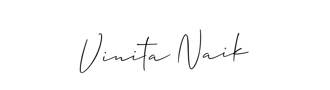 Create a beautiful signature design for name Vinita Naik. With this signature (Allison_Script) fonts, you can make a handwritten signature for free. Vinita Naik signature style 2 images and pictures png