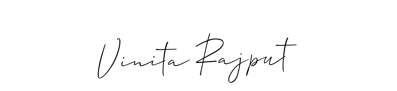 Allison_Script is a professional signature style that is perfect for those who want to add a touch of class to their signature. It is also a great choice for those who want to make their signature more unique. Get Vinita Rajput name to fancy signature for free. Vinita Rajput signature style 2 images and pictures png