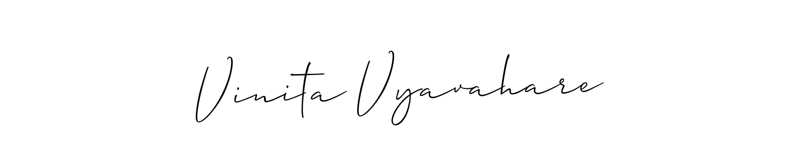 How to make Vinita Vyavahare name signature. Use Allison_Script style for creating short signs online. This is the latest handwritten sign. Vinita Vyavahare signature style 2 images and pictures png