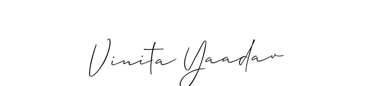 This is the best signature style for the Vinita Yaadav name. Also you like these signature font (Allison_Script). Mix name signature. Vinita Yaadav signature style 2 images and pictures png