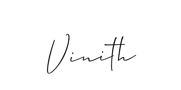 How to make Vinith name signature. Use Allison_Script style for creating short signs online. This is the latest handwritten sign. Vinith signature style 2 images and pictures png