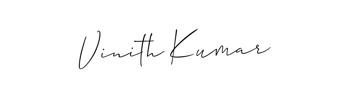It looks lik you need a new signature style for name Vinith Kumar. Design unique handwritten (Allison_Script) signature with our free signature maker in just a few clicks. Vinith Kumar signature style 2 images and pictures png