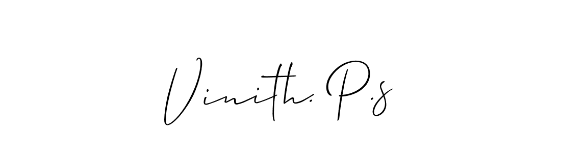 How to make Vinith. P.s signature? Allison_Script is a professional autograph style. Create handwritten signature for Vinith. P.s name. Vinith. P.s signature style 2 images and pictures png