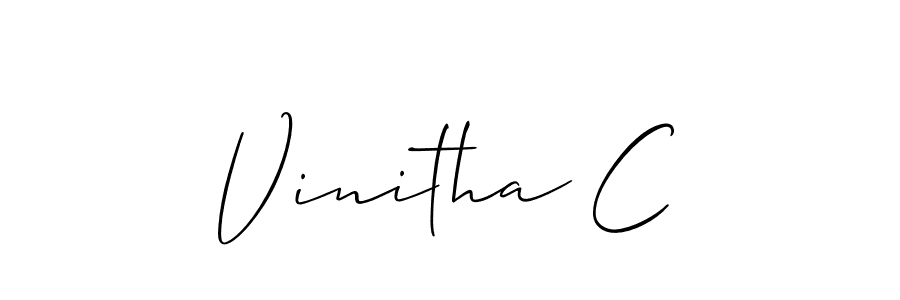 Similarly Allison_Script is the best handwritten signature design. Signature creator online .You can use it as an online autograph creator for name Vinitha C. Vinitha C signature style 2 images and pictures png