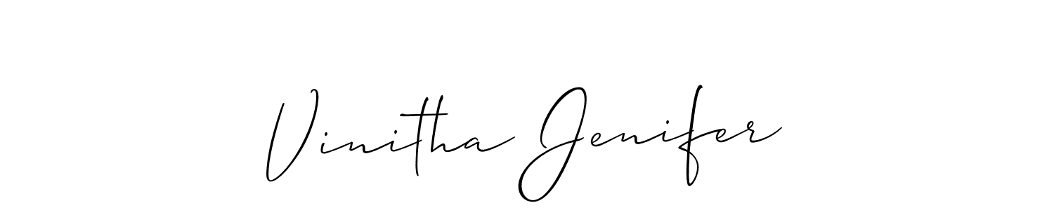 It looks lik you need a new signature style for name Vinitha Jenifer. Design unique handwritten (Allison_Script) signature with our free signature maker in just a few clicks. Vinitha Jenifer signature style 2 images and pictures png