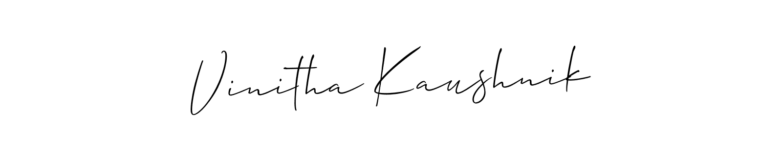 Use a signature maker to create a handwritten signature online. With this signature software, you can design (Allison_Script) your own signature for name Vinitha Kaushnik. Vinitha Kaushnik signature style 2 images and pictures png