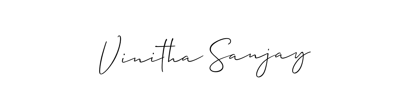 Use a signature maker to create a handwritten signature online. With this signature software, you can design (Allison_Script) your own signature for name Vinitha Sanjay. Vinitha Sanjay signature style 2 images and pictures png