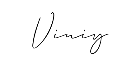 A sleek calligraphic signature for name Viniy utilizing Allison_Script styling. Great for adding personal signatures to photos and art. Viniy signature style 2 images and pictures png