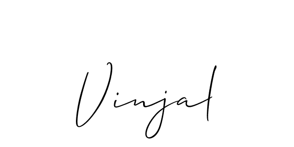 Use a signature maker to create a handwritten signature online. With this signature software, you can design (Allison_Script) your own signature for name Vinjal. Vinjal signature style 2 images and pictures png