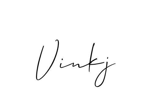 Allison_Script is a professional signature style that is perfect for those who want to add a touch of class to their signature. It is also a great choice for those who want to make their signature more unique. Get Vinkj name to fancy signature for free. Vinkj signature style 2 images and pictures png