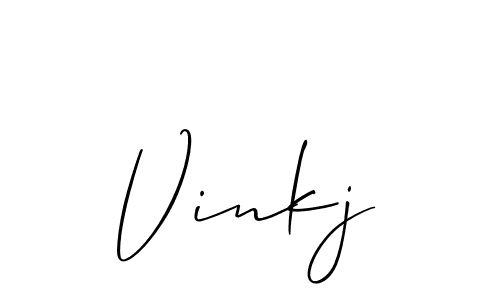 It looks lik you need a new signature style for name Vinkj. Design unique handwritten (Allison_Script) signature with our free signature maker in just a few clicks. Vinkj signature style 2 images and pictures png