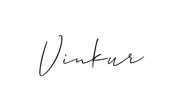 if you are searching for the best signature style for your name Vinkur. so please give up your signature search. here we have designed multiple signature styles  using Allison_Script. Vinkur signature style 2 images and pictures png
